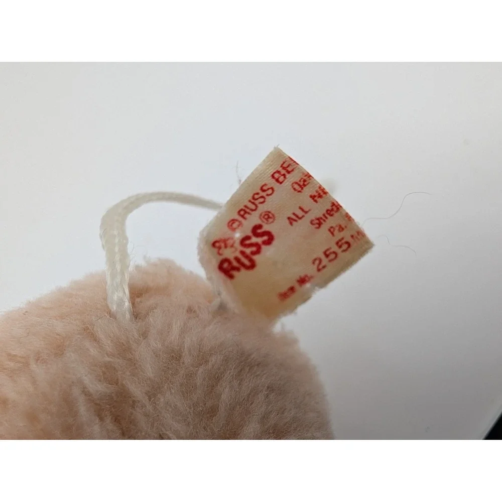 Russ Berrie Plush Mouse Tan Christmas Santa‎ Hat Polka Dot Ears Stuffed Animal